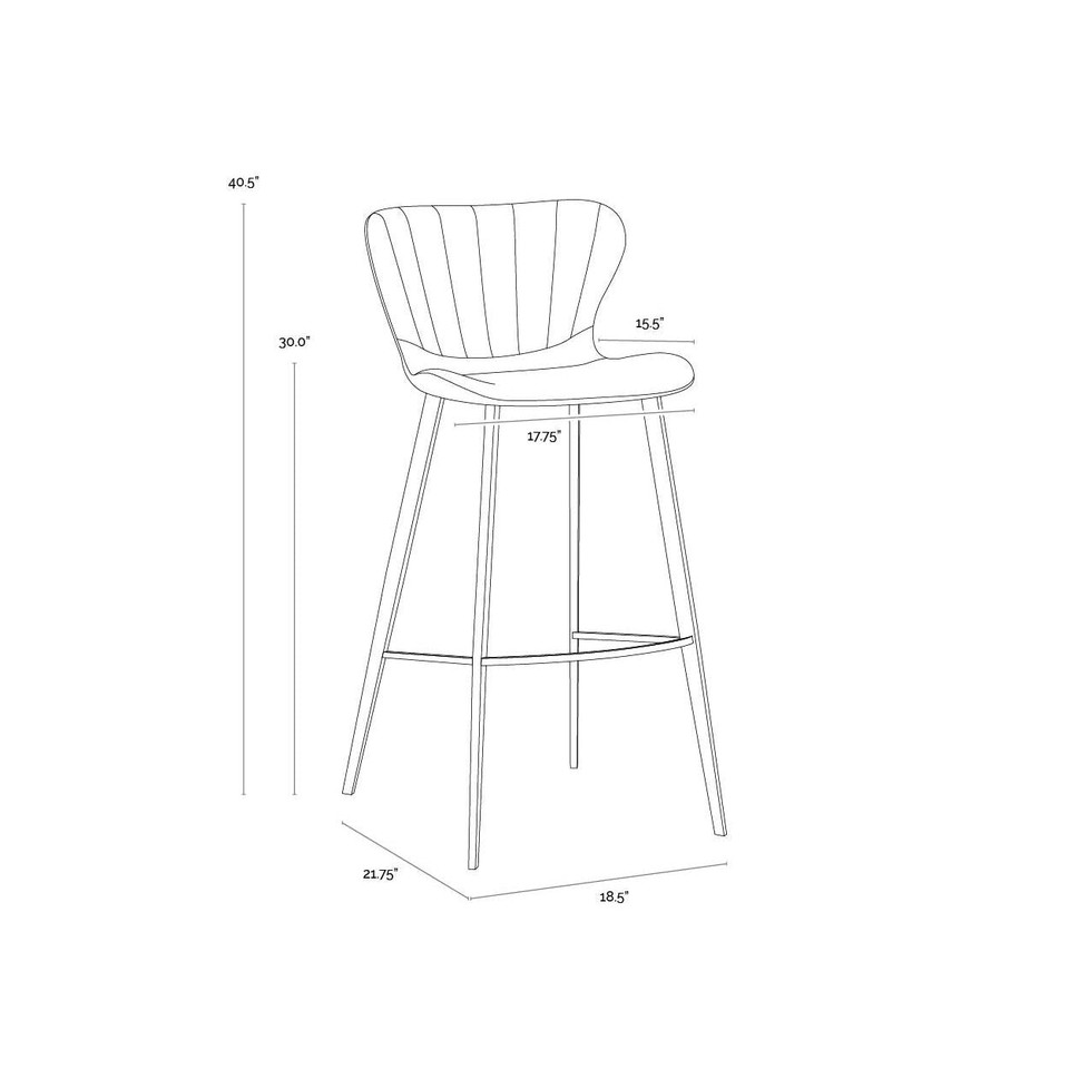 Arabella Barstool Bravo Cognac / November Grey, view 4