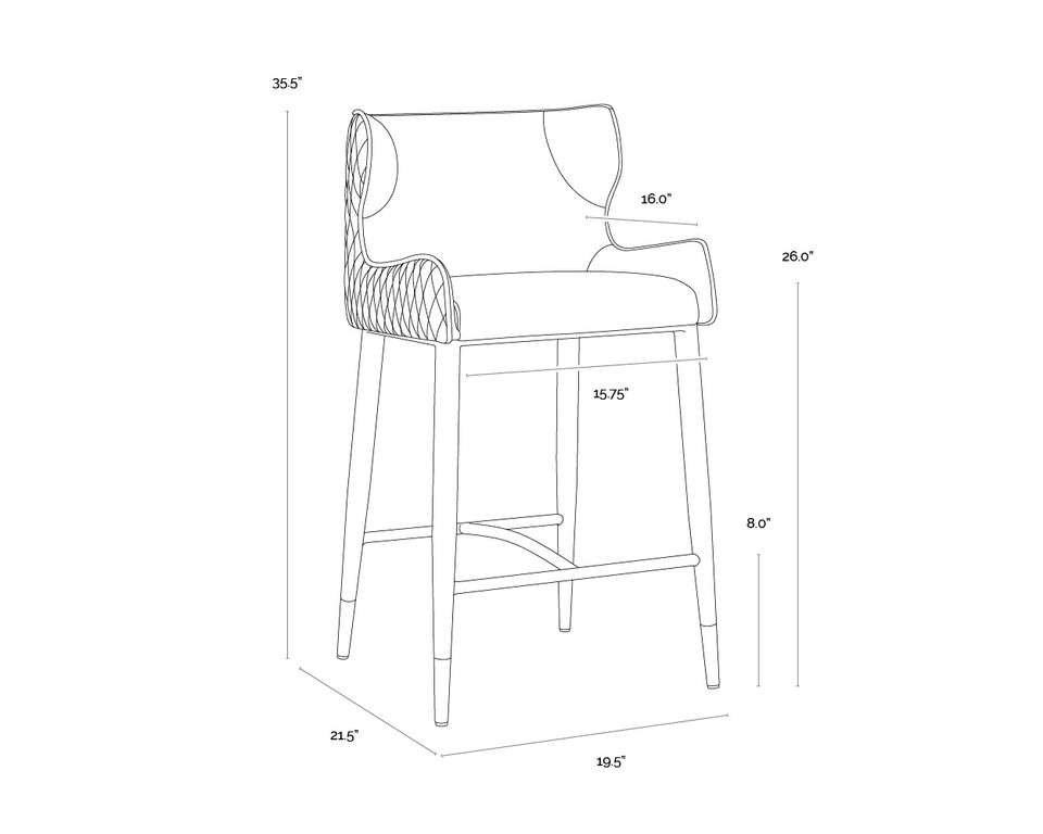 Gianni Dillon Stratus / Dillon Black Counter Stool