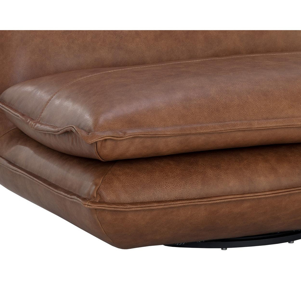Colson Swivel Armless Cognac Leather Chair