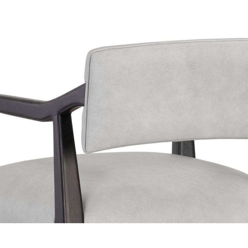 Keagan Barstool Saloon Light Grey Leather, view 5