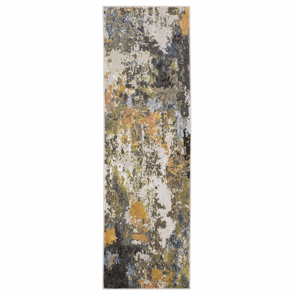 Caravan Charcoal Multi-Colored Contemporary Rug, view 6