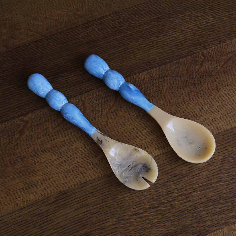 Resin Rio Bubble Salad Servers (Blue), view 8