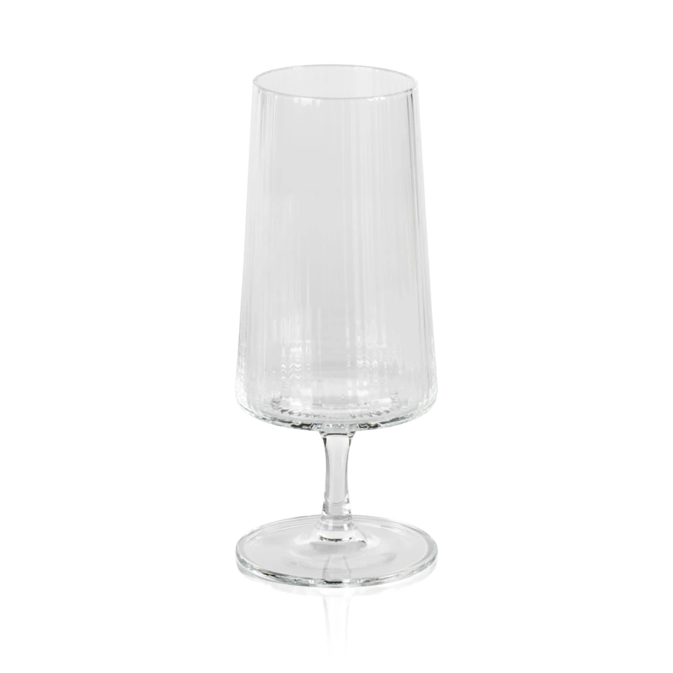 Benji Ribbed Fluted Textured Cocktail Glasses, Set 4 | Bone & Brass
