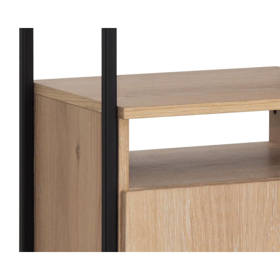 Ambrose Modular Rustic Oak Bookcase Desk, view 4