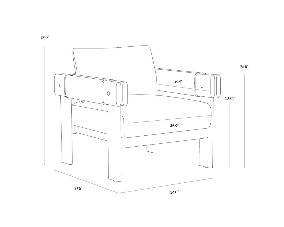 Carmichael Nubuck Cocoa Leather Lounge Chair