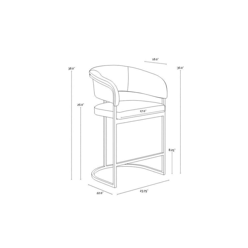 Marris Gunmetal - Milliken Cognac Counter Stool, view 4