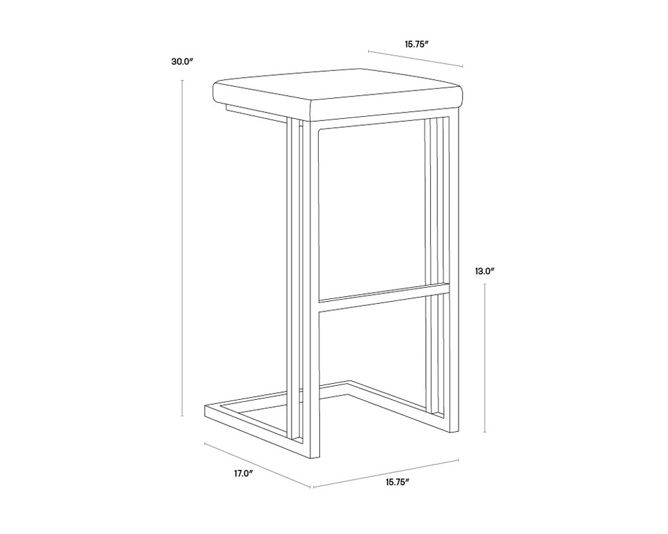 Boone Barstool Grey - Onyx