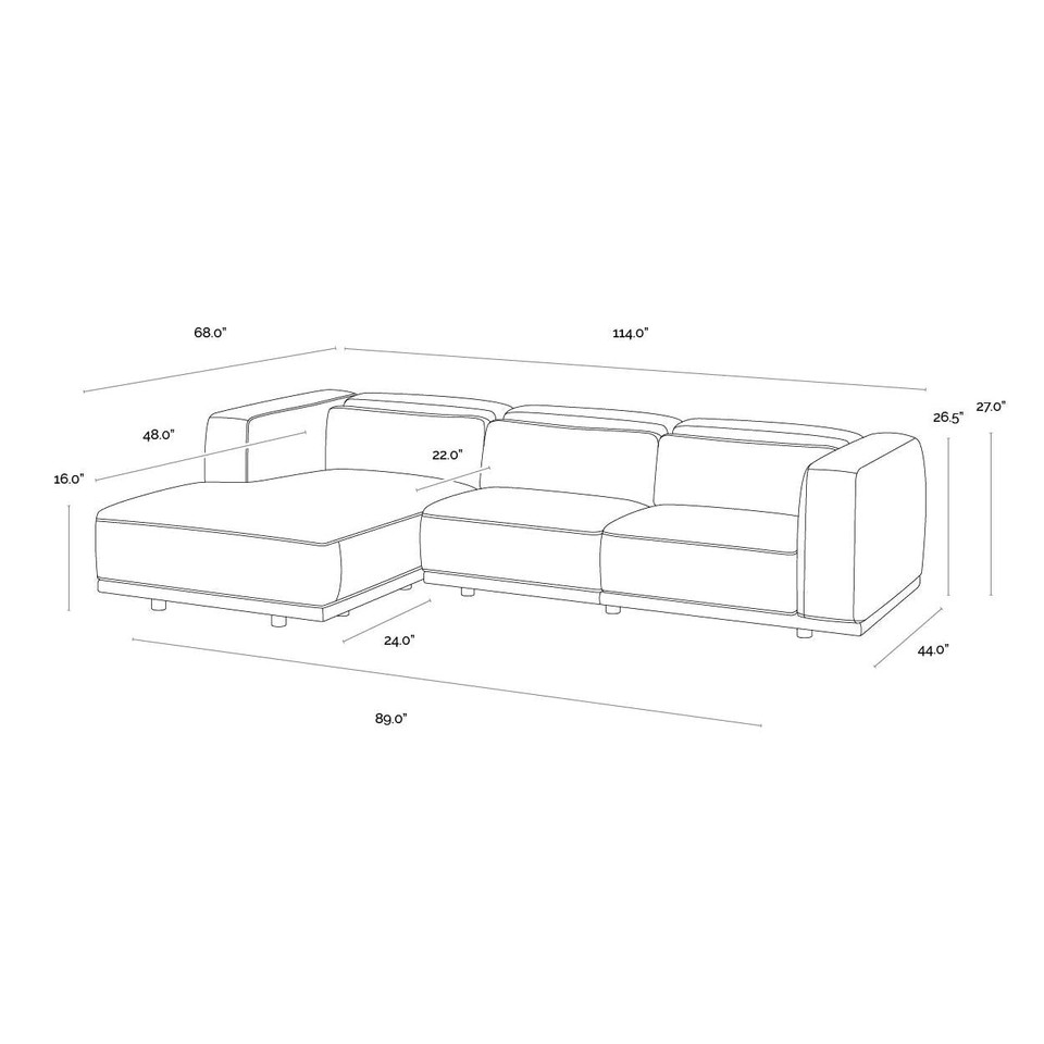 Beau Sofa Chaise Laf - Lucia Tobacco Leather, view 9