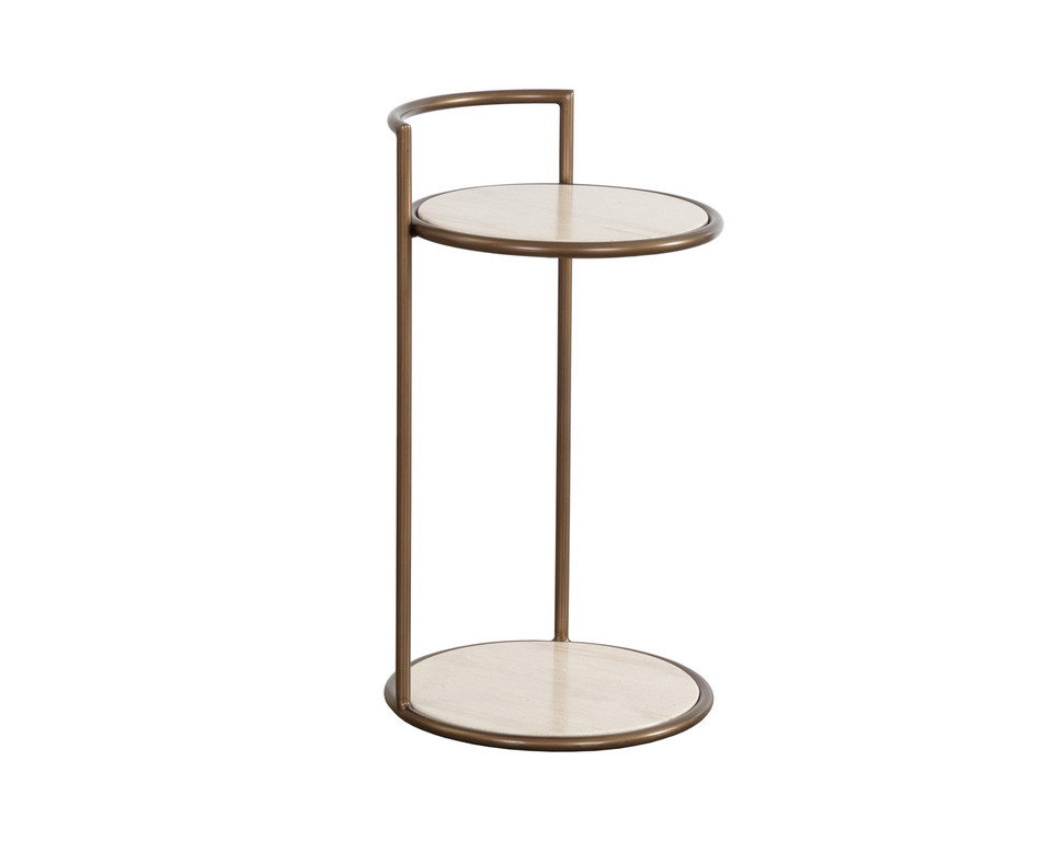 Parga End Rustic Bronze - Travertine Look - Natural Table