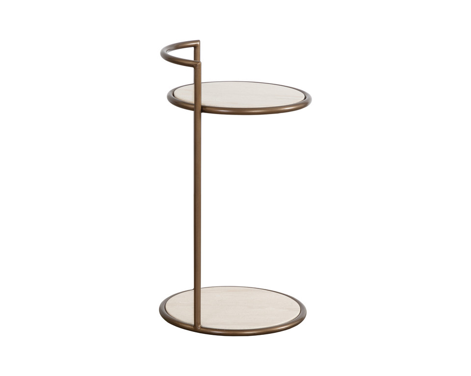 Parga End Rustic Bronze - Travertine Look - Natural Table
