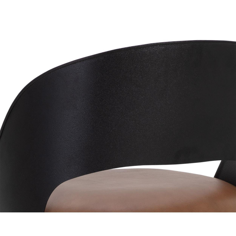 Dezirae Black - Cognac Leather Counter Stool, view 5