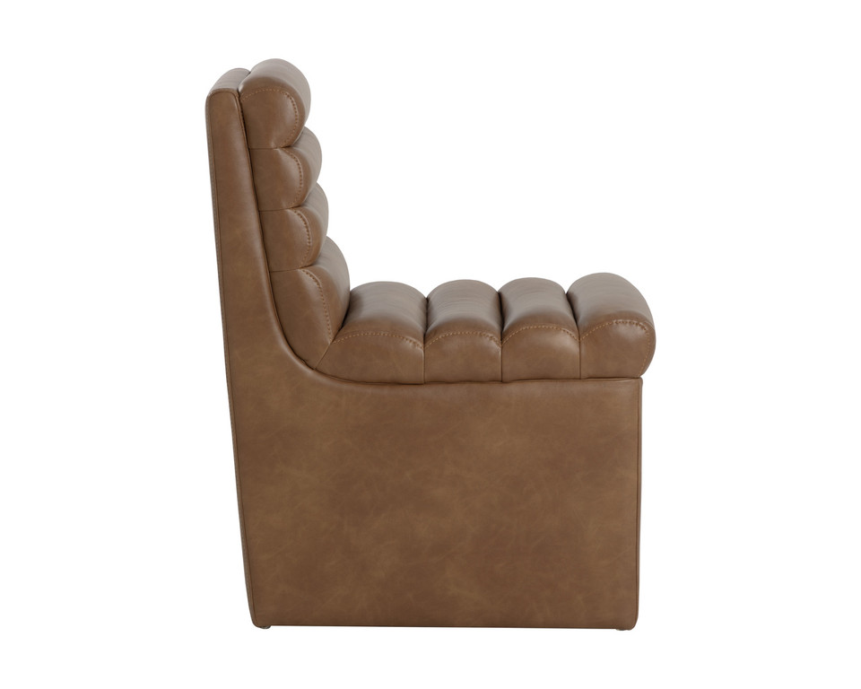 Norm Wheeled Copley Cognac Dining Chair