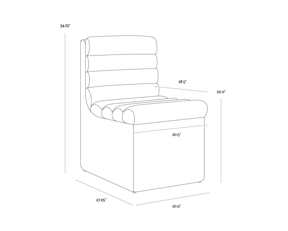 Norm Wheeled Copley Cognac Dining Chair