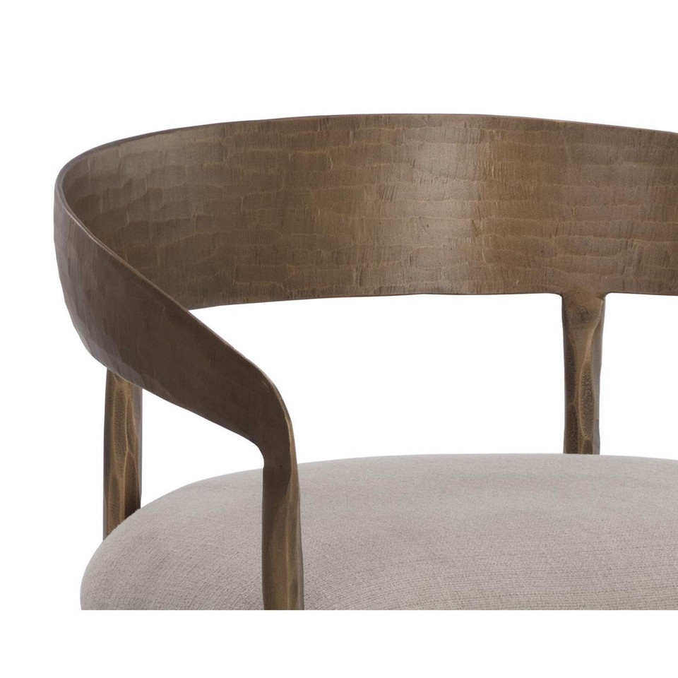 Zanatta Hammered Brass Counter Stool, view 2