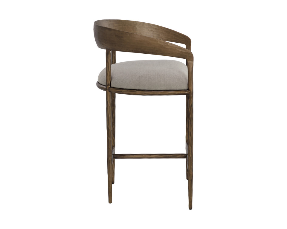 Zanatta Hammered Brass Counter Stool