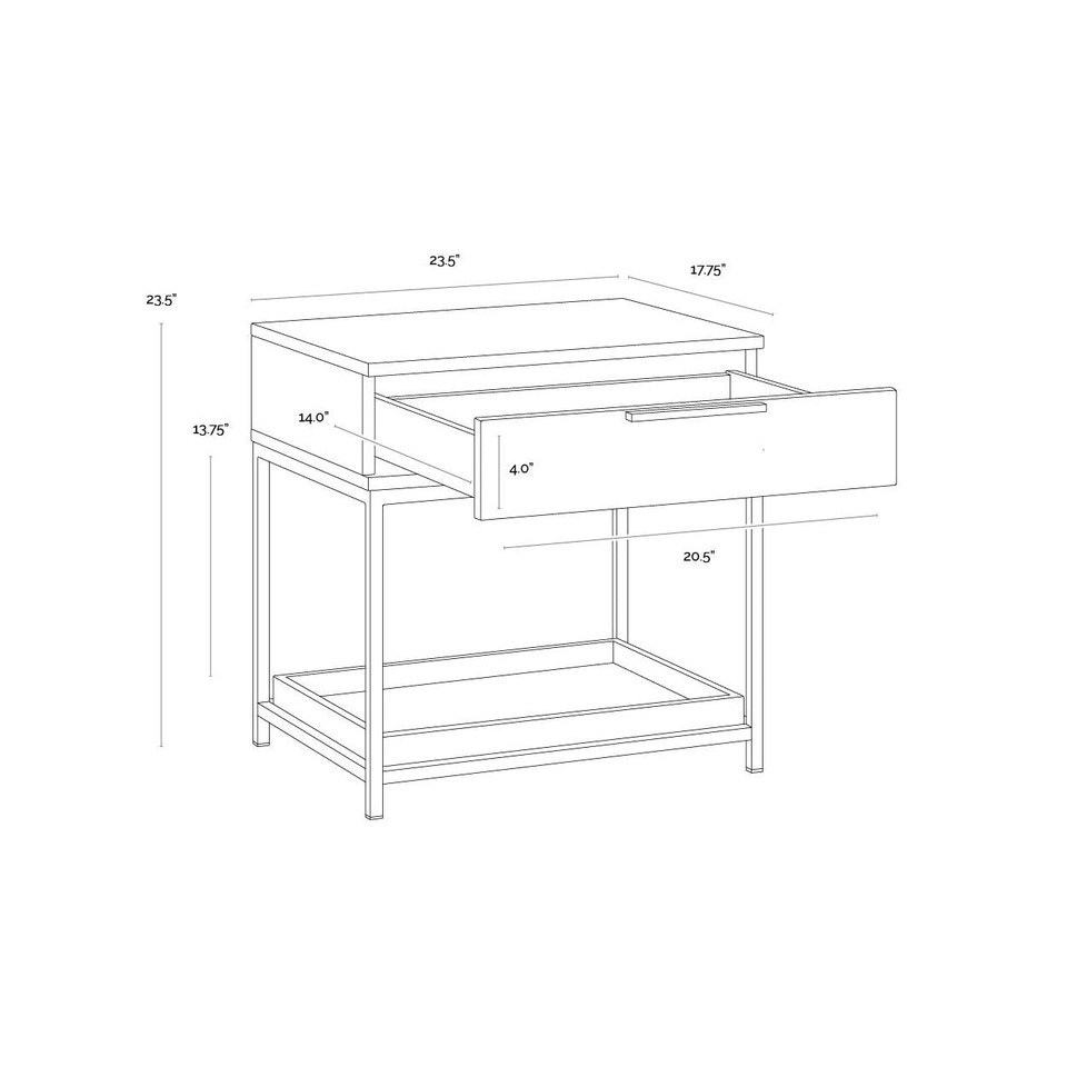 Rebel Small - Black - Taupe Nightstand, view 8