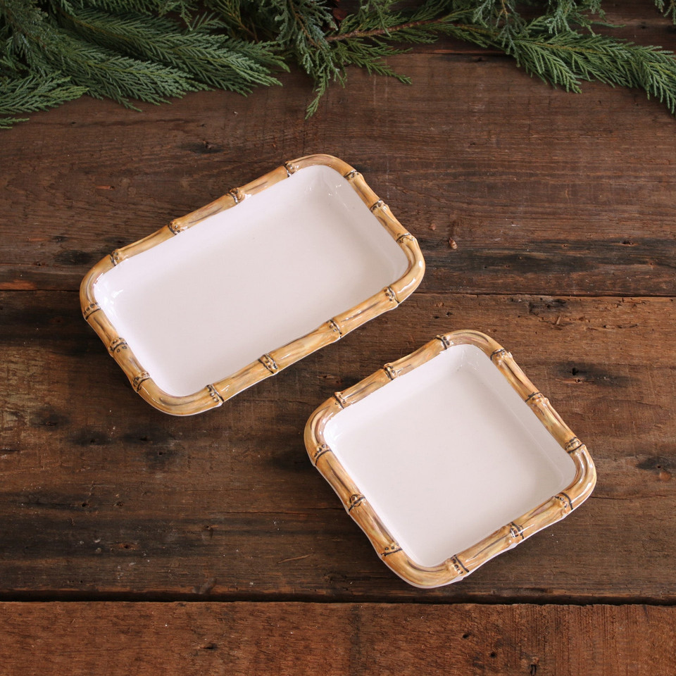 Vida Natural Bamboo & White Beverage Napkin Holder - Holder Detail | Bone & Brass