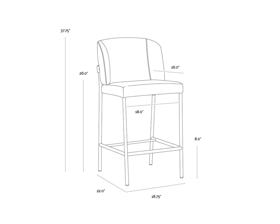 Pearce Light Grey / Bravo Cognac Counter Stool
