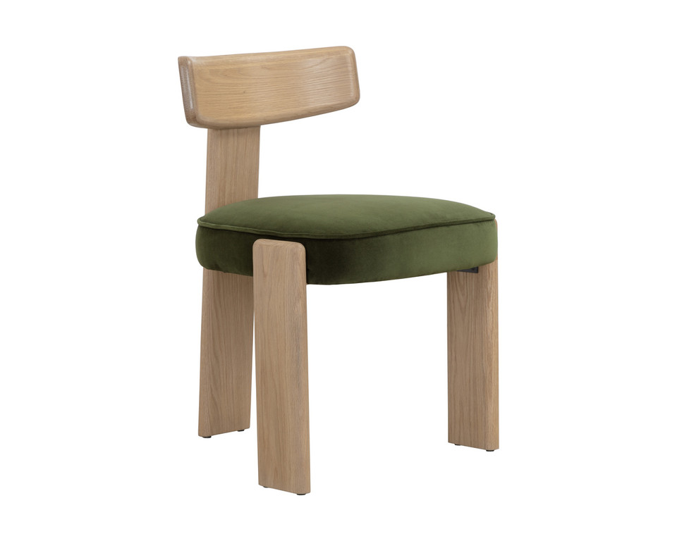 Horton Rustic Oak - Forest Green Dining Chair