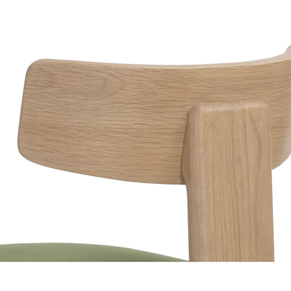Horton Rustic Oak - Forest Green Dining Chair, view 3