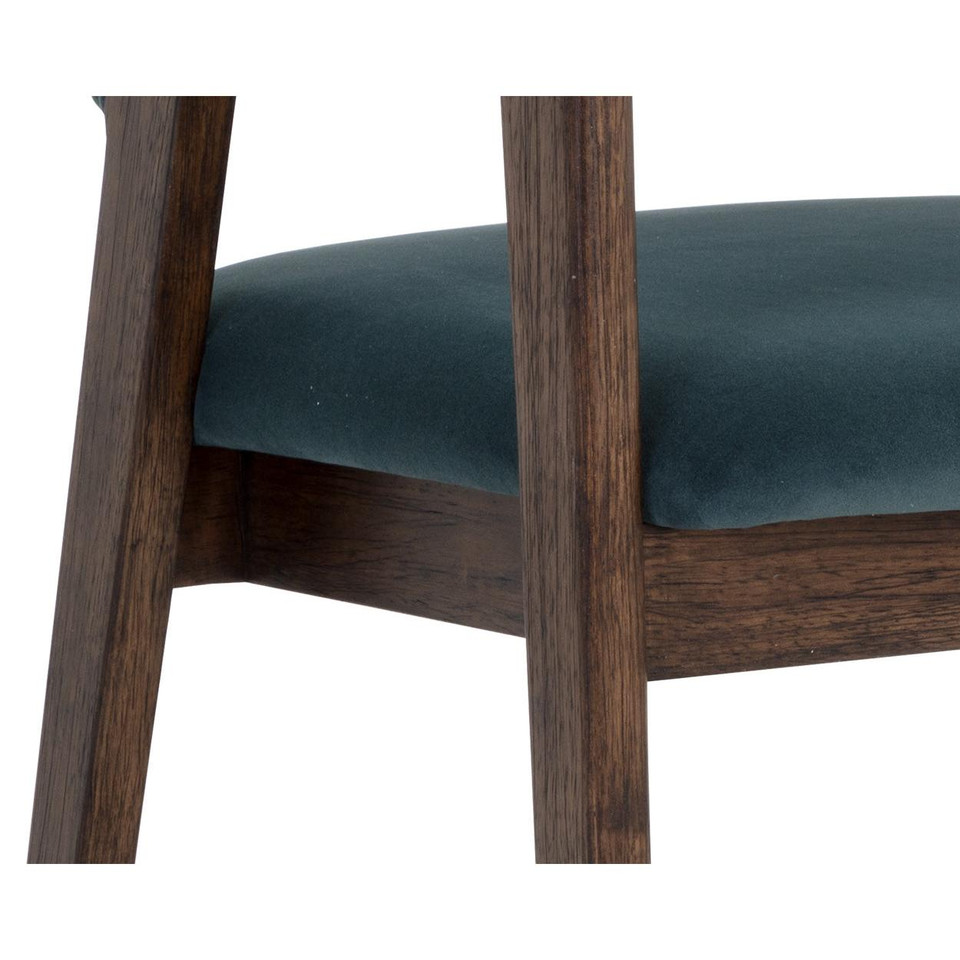 Milton Dining Smoke Acacia - Meg Dusty Teal Armchair
