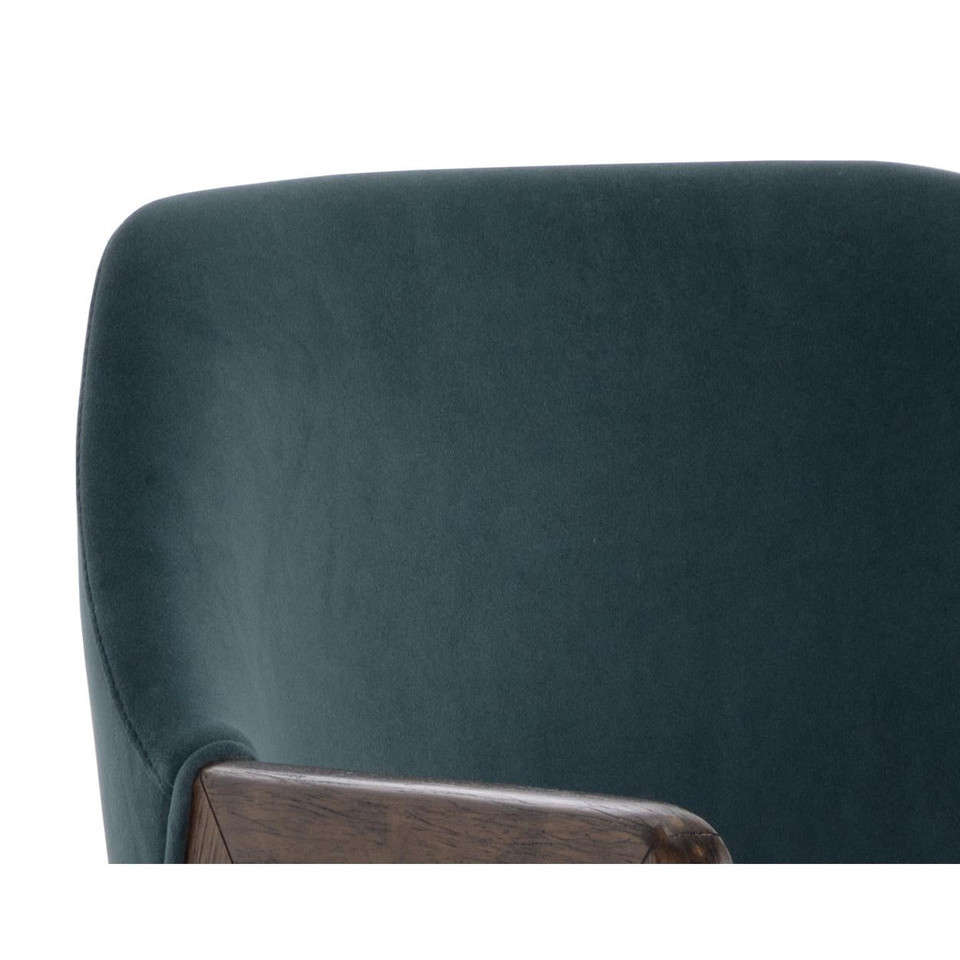 Milton Dining Smoke Acacia - Meg Dusty Teal Armchair, view 2