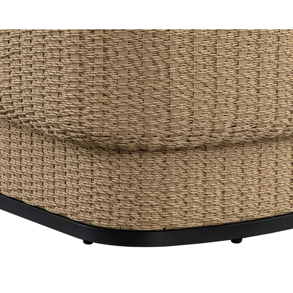 Olbia Natural Rattan & Boucle Outdoor Lounge Chair, view 7