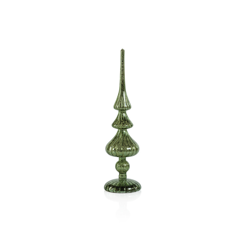 Azenor Green LED Tabletop Finials, Set of 2 | Bone & Brass