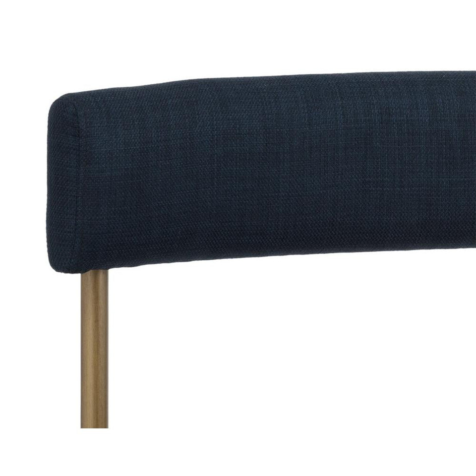 Seneca Antique Brass - Arena Navy Dining Chair, view 3