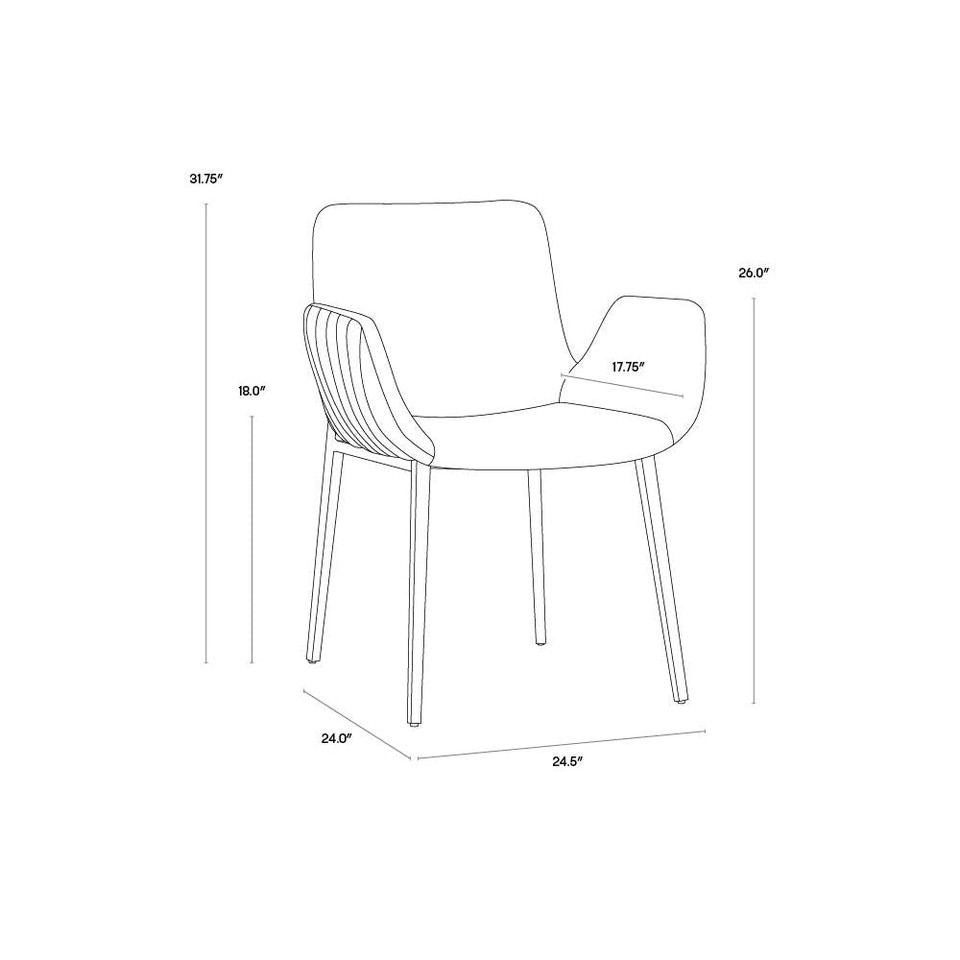 Lucano Dining Belfast Navy Armchair, view 4
