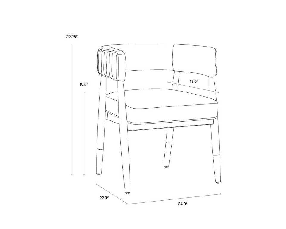 Callem Dining Antonio Charcoal Armchair