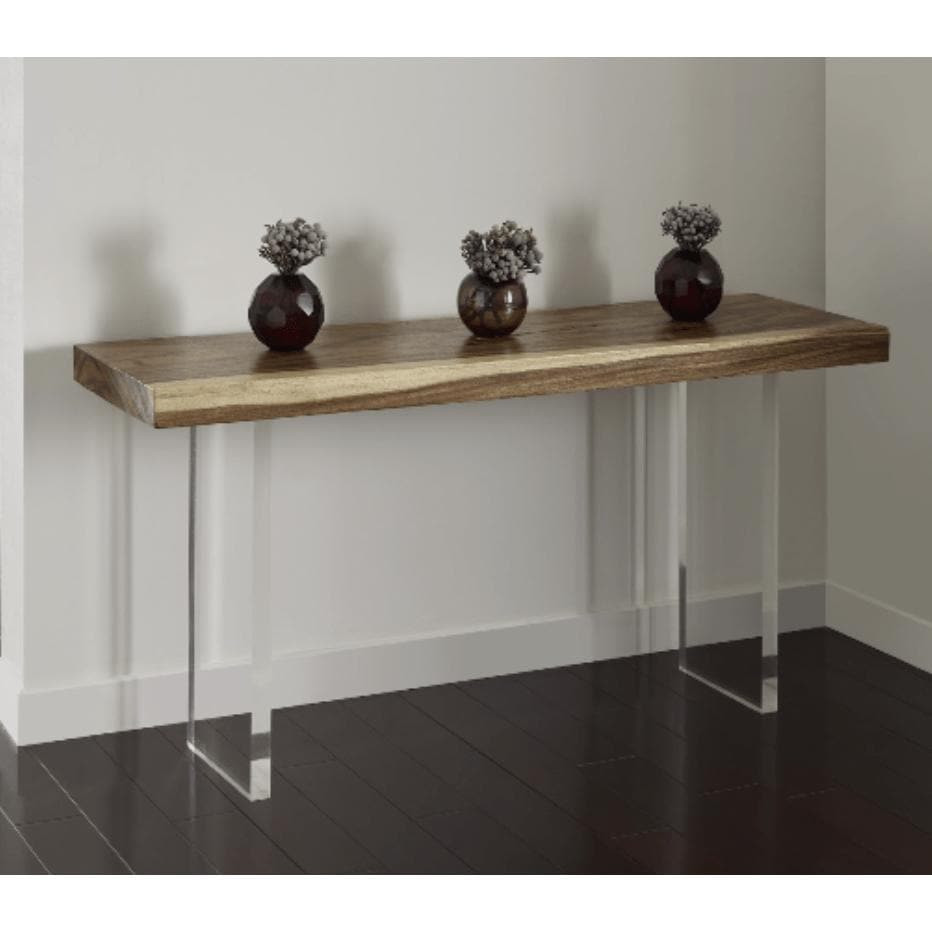 Floating Small Natural Console Table - Table Side View | Bone & Brass