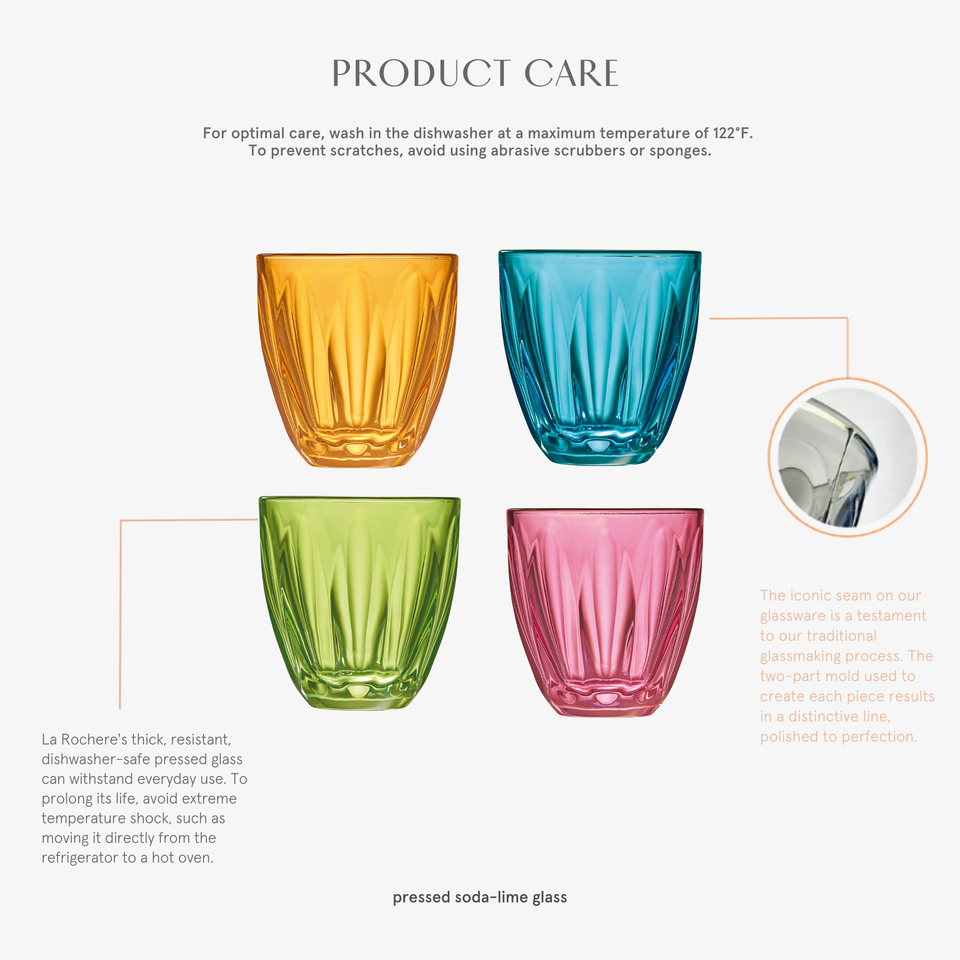 Pink Glass Lily Tumblers – Set of 6, view 6