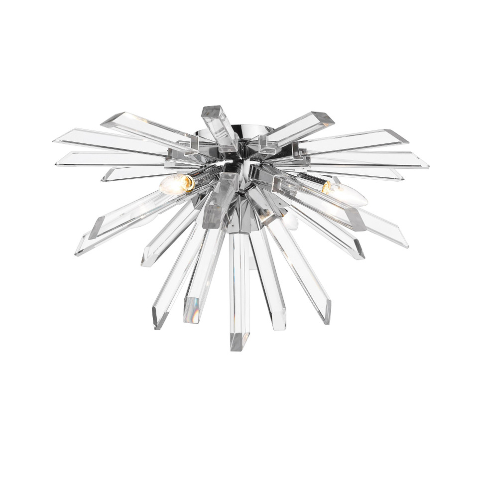 Chrome Crystal Rod Flush Mount