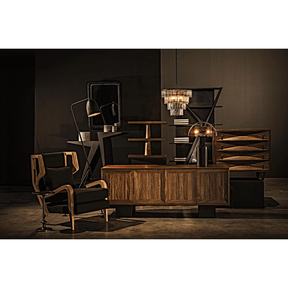 Ebony walnut chest with diamond carvings, elegant design, and practical storage.