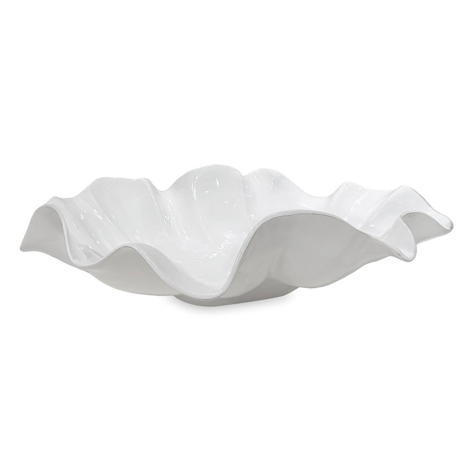 Vida Havana Aries Extra Large Bowl White | Bone & Brass