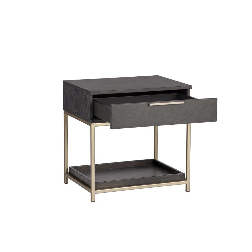 Rebel Small - Gold - Charcoal Grey Nightstand, view 6