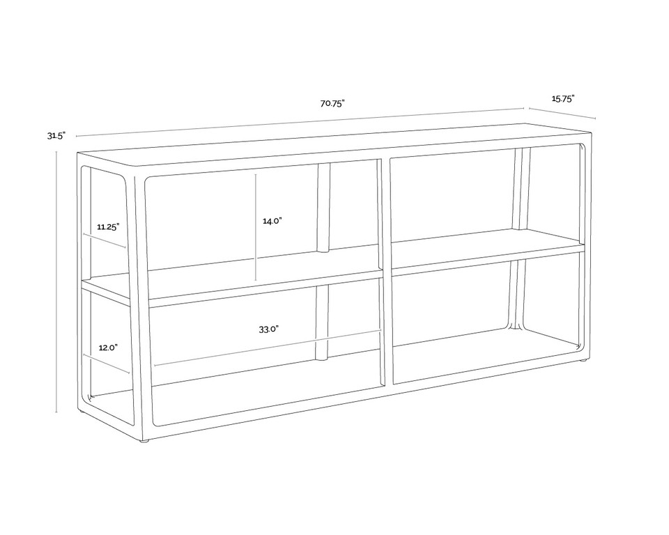 Doncaster Low Smoke Grey Bookcase