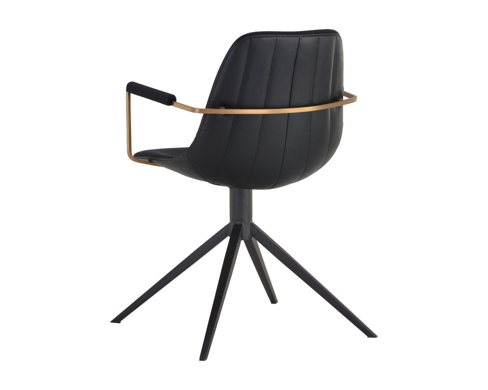 Cassius Swivel Dining Abbington Black / Bravo Black Armchair