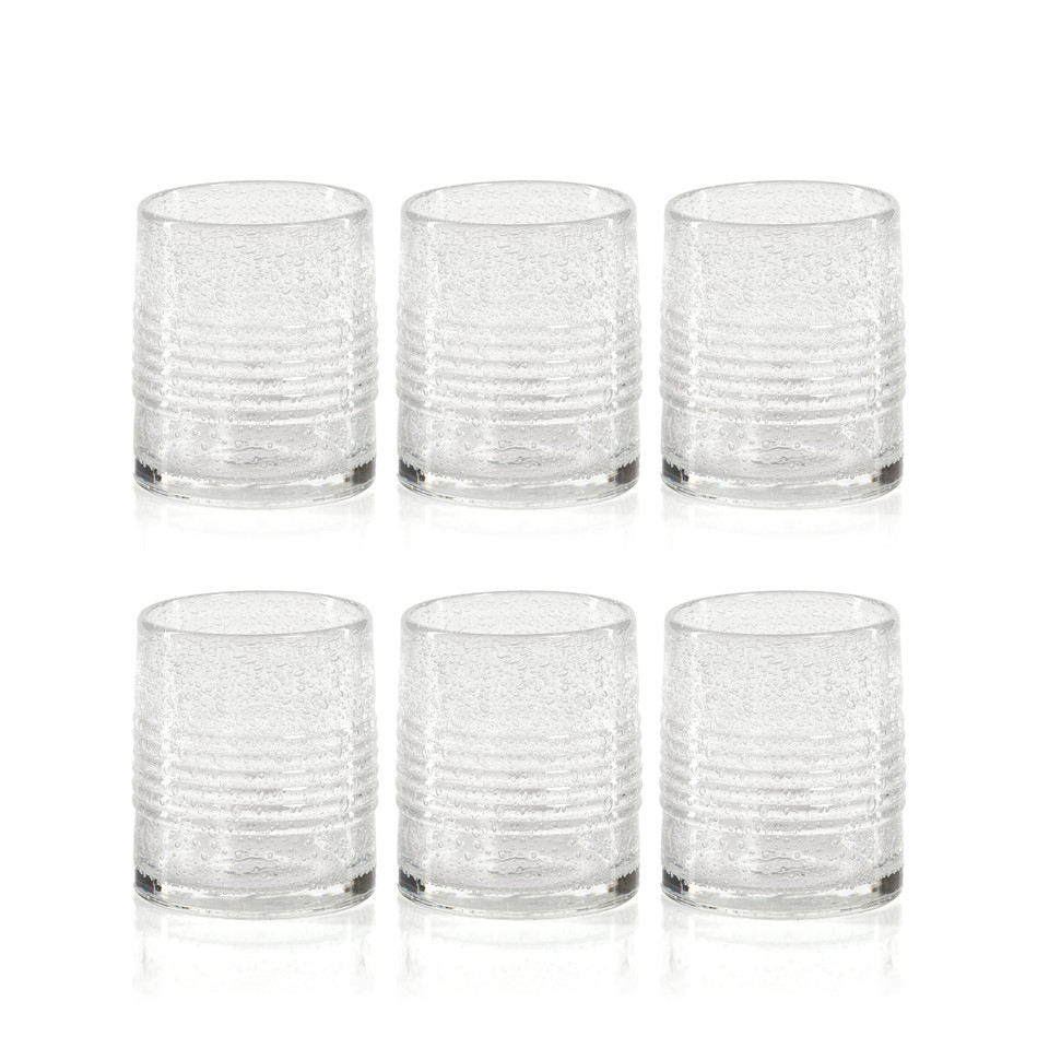 Langley Bubble Double Old Fashioned Glasses, Set of 6 - Glass Close Up | Bone & Brass