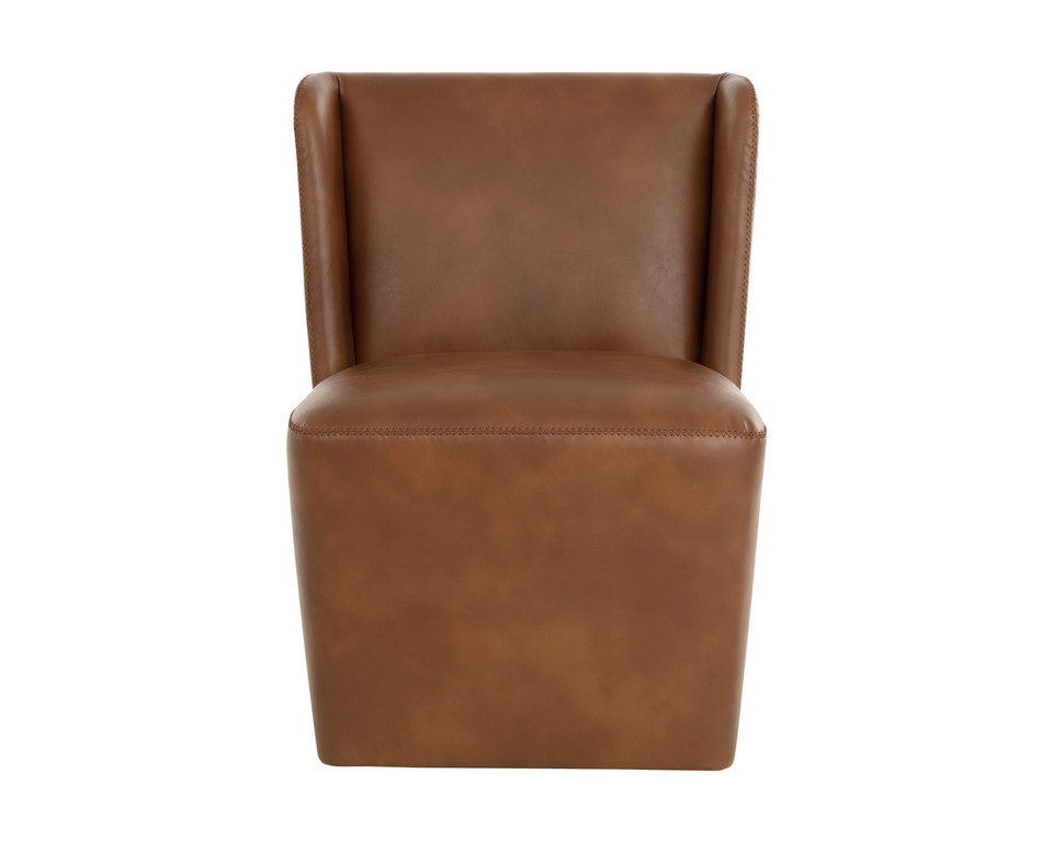 Amita Wheeled Tobacco Tan Dining Chair