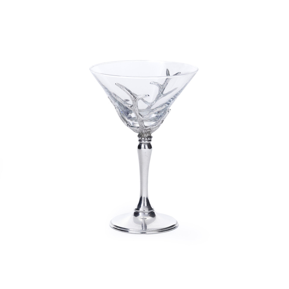 St. Moritz Pewter & Glass Martini Glass | Bone & Brass