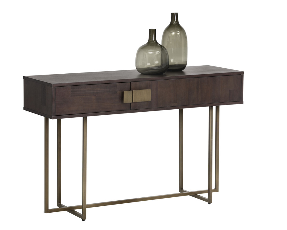 Jade Antique Brass - Dark Mango Console Table
