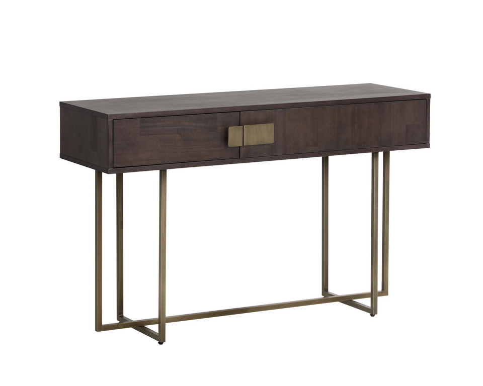 Jade Antique Brass - Dark Mango Console Table