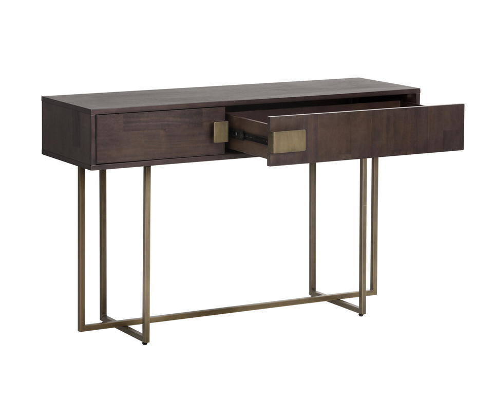 Jade Antique Brass - Dark Mango Console Table