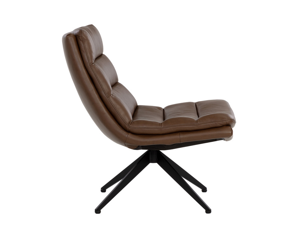 Keller Swivel Missouri Mahogany Leather Lounge Chair