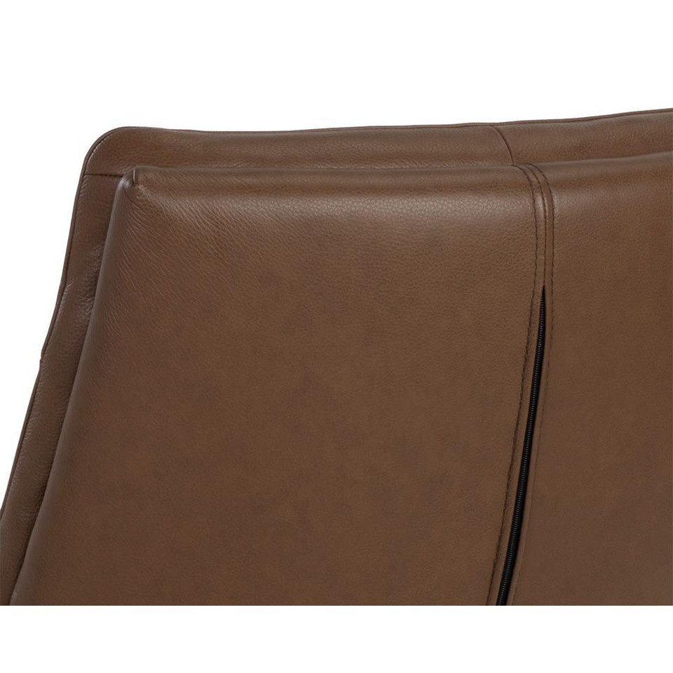 Keller Swivel Missouri Mahogany Leather Lounge Chair, view 3