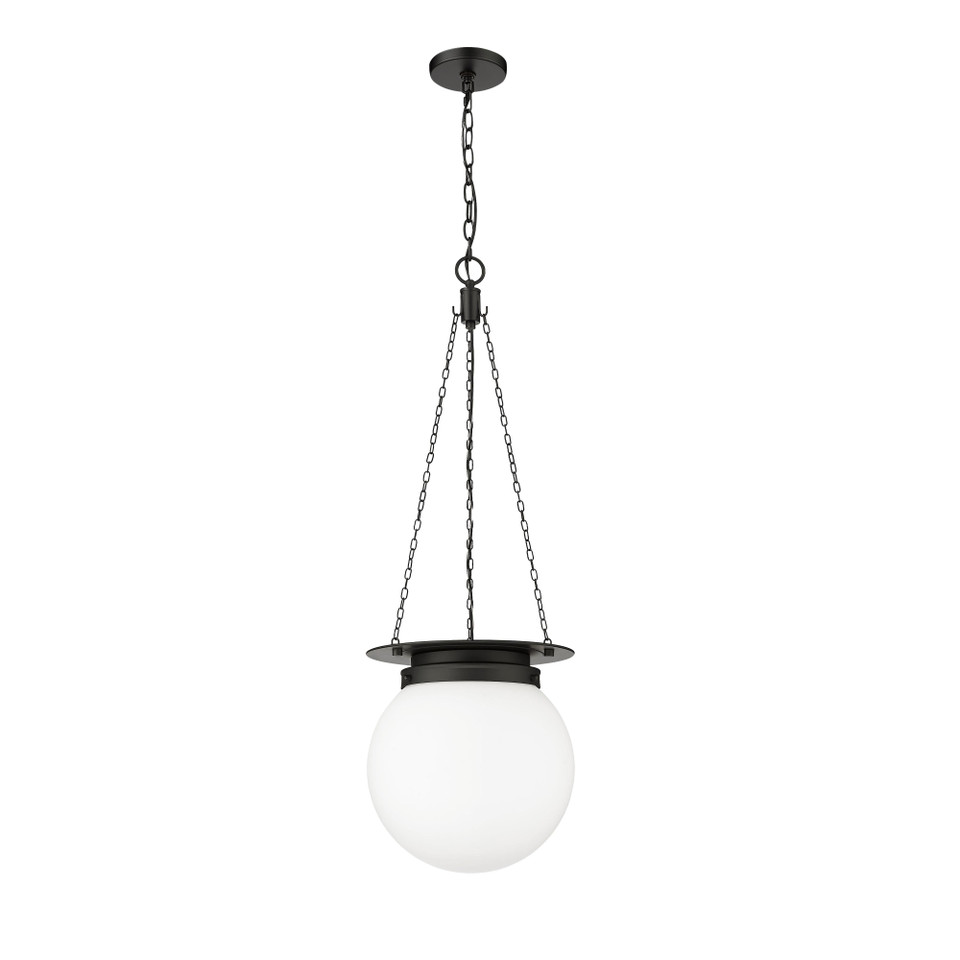 Matte Black Calhoun Milk Glass Pendant, view 4