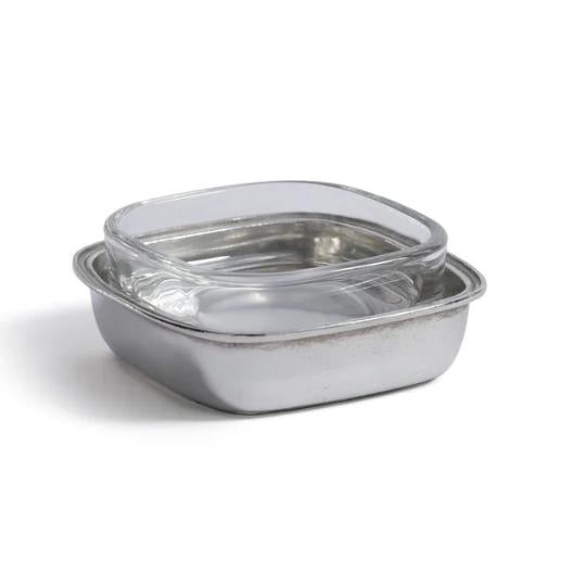 St. Moritz Pewter & Glass Single Condiment Set | Bone & Brass