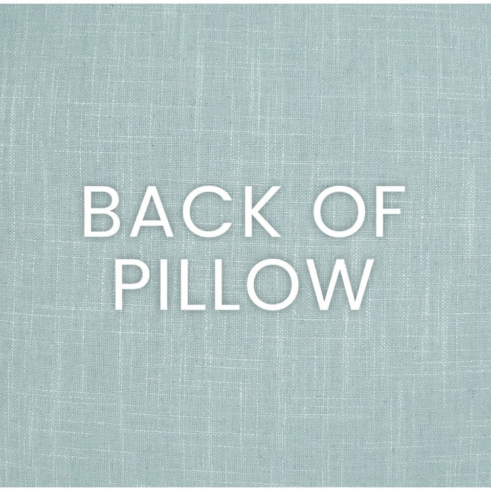 Back of Collins Multi Floral Throw Pillow, showing textured light blue polyester-cotton fabric.